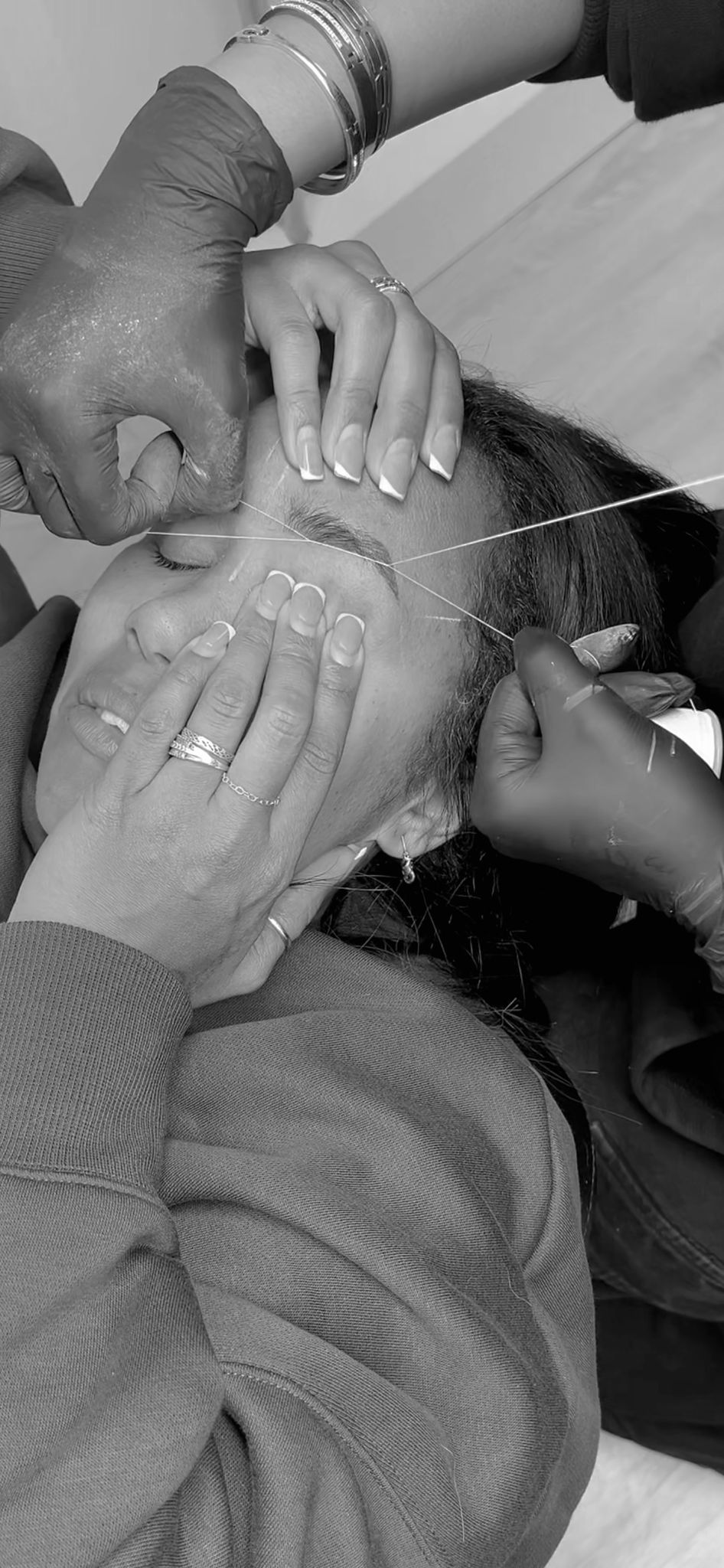 Precision brow threading treatment